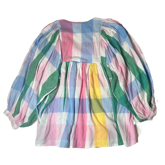 Mille 3/4 Sleeve Charlie Top in Pastel Plaid - NWT size S - Picture 2 of 7